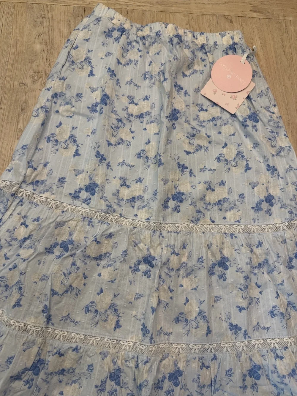 LoveShackFancy x Target Isla Everblooming Rosettes Tiered Maxi skirt